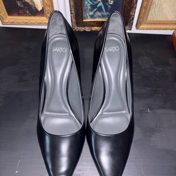 SARTO By Franco Sarto Shoes - SARTO By Franco Sarto Black Leather Heels
